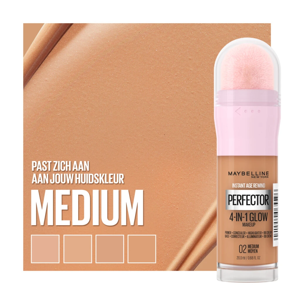 Maybelline Instant Anti-Age Perfector 4-in-1 Glow Medium - Primer, Concealer, Highlighter en BB-Cream in één Maybelline Instant Anti-Age Perfector 4-in-1 Glow Medium - Primer, Concealer, Highlighter En BB-Cream In één -Geselecteerde Mode-Cosmeticawinkels 1050974 3