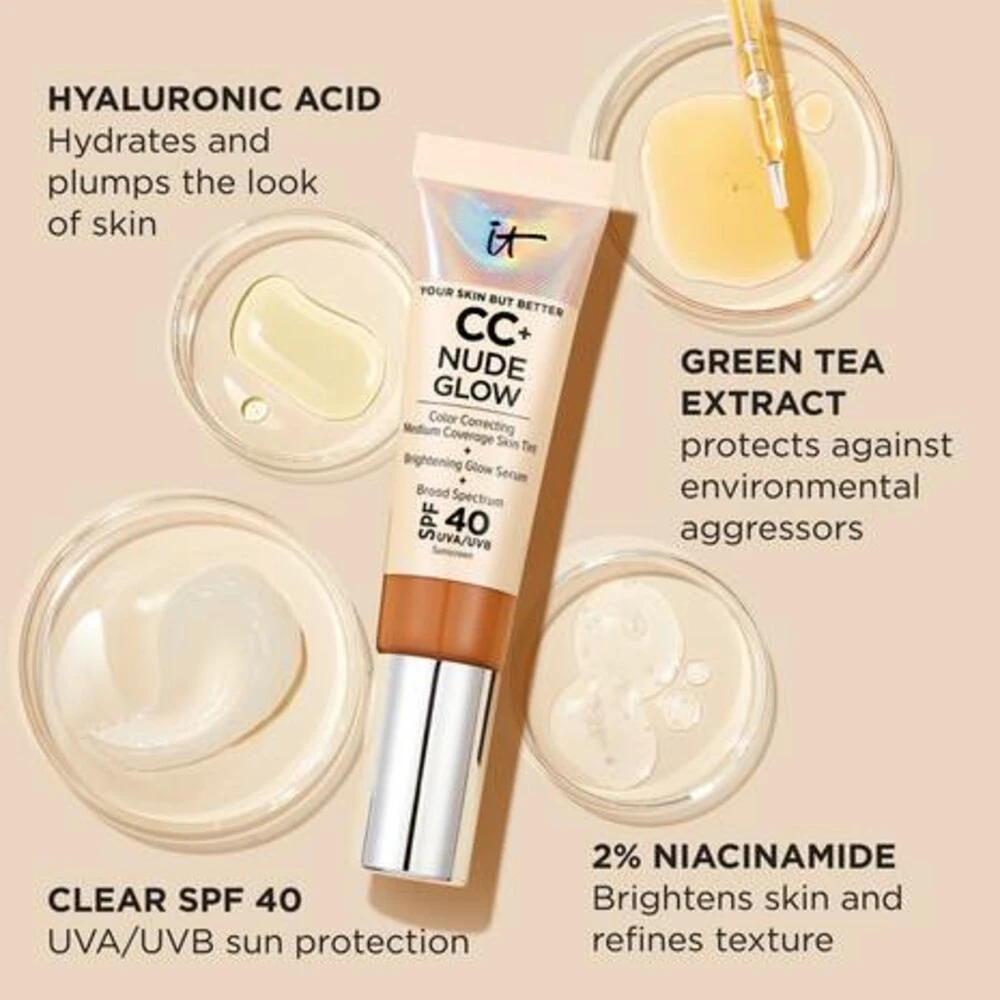 IT Cosmetics CC+ Nude Glow Lightweight Foundation + Glow Serum SPF 40 Medium IT Cosmetics CC+ Nude Glow Lightweight Foundation + Glow Serum SPF 40 Medium -Geselecteerde Mode-Cosmeticawinkels 1072760 5